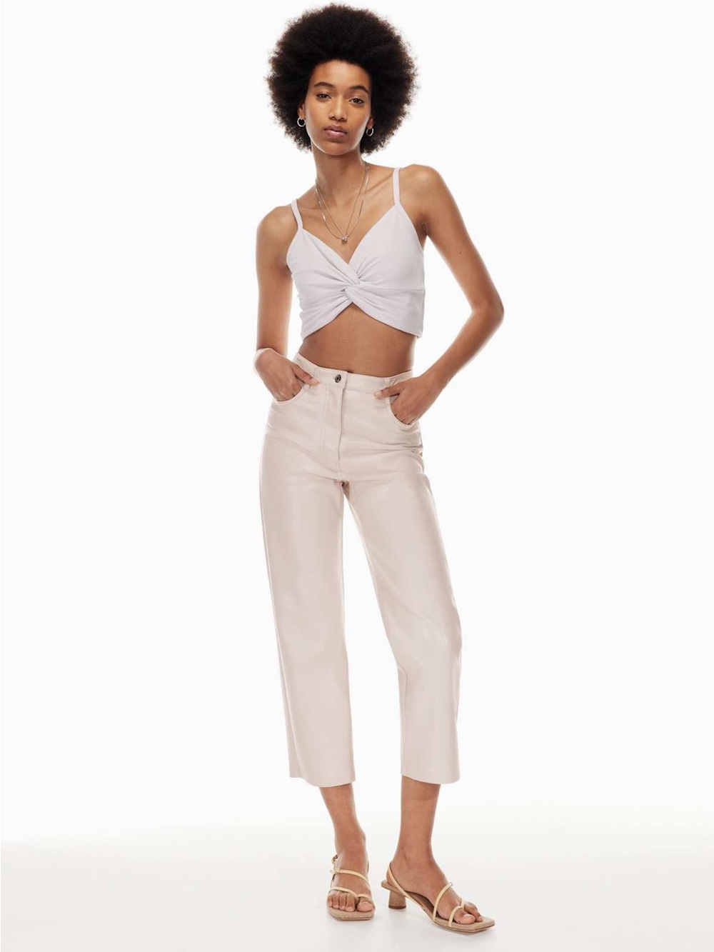 Wilfred Melina  Cropped Straight Ankle faux leather pants